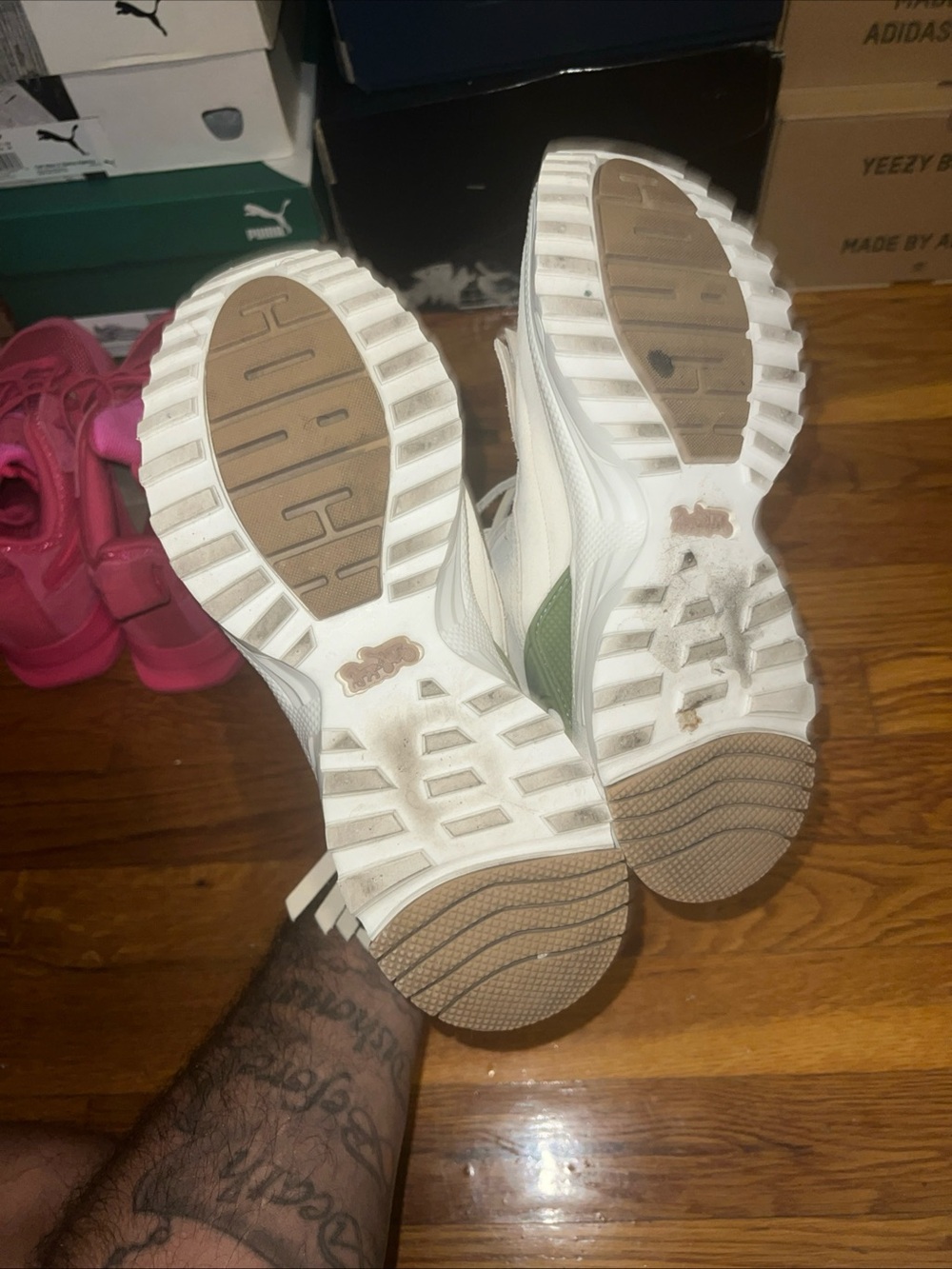 Coach cream  Fringe High-Top Sneakers with Olive accent - Picture 6 of 12